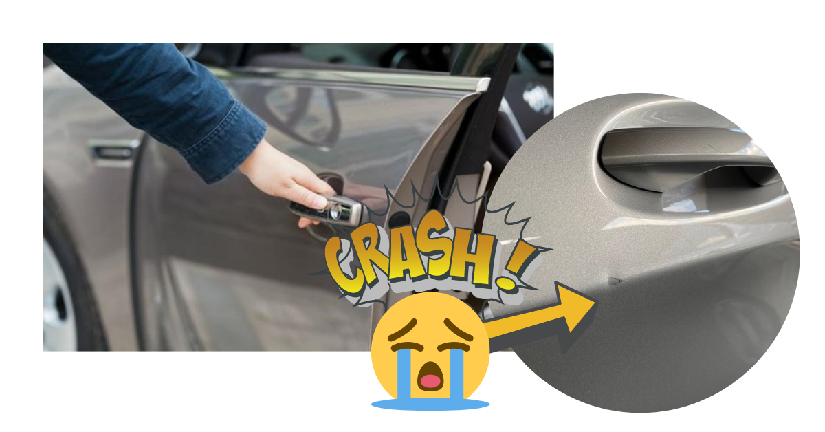 เปิดประตูรถชน